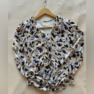 A.L.C. 100% Silk Anton Women's Abstract Print Silk Blouse